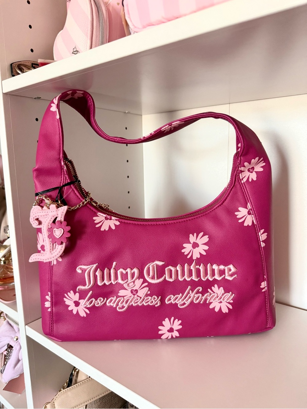 Juicy Couture “Daisy For Juicy” Hobo Coho Pink Daisy Shoulder Bag